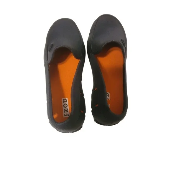 Izod Aqua Boat Shoe Mens Size 8 Black Color EUC Rubber Material - Picture 2 of 13